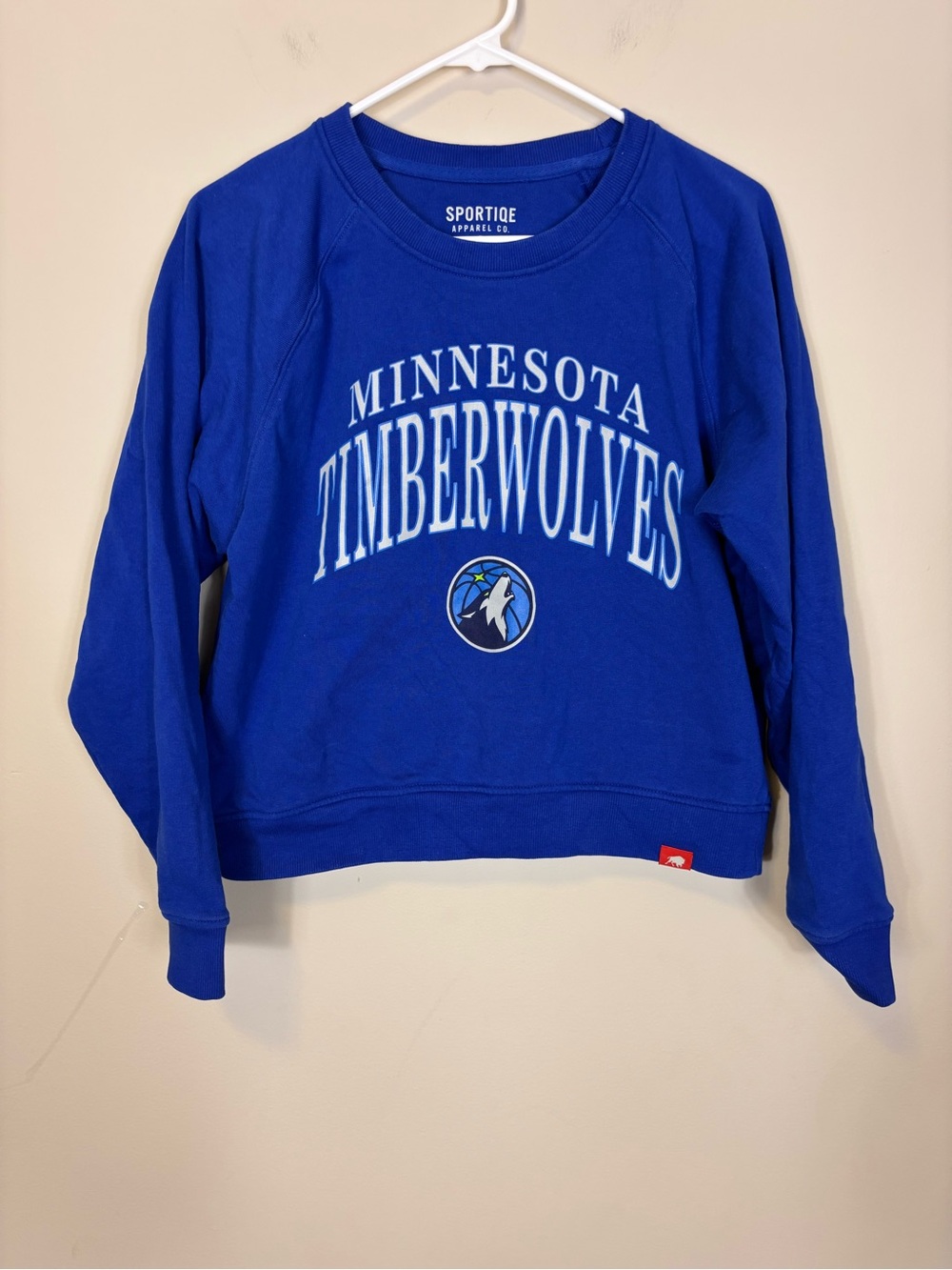 Sportiqe Minnesota Timberwolves Royal Blue Crewneck Terry Cloth Sweatshirt M